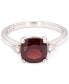 ფოტო #1 პროდუქტის Garnet (2 ct. t.w.) & Diamond (1/8 ct. t.w.) Ring in 10k White Gold