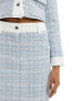 Фото #9 товара Morgan boucle mini skirt co-ord in white and blue