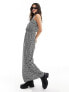 ONLY strappy maxi dress with graphic print in black