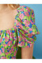 Фото #6 товара Bağlama Detaylı Çiçekli Mini Elbise
