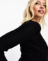 ASOS DESIGN Maternity crew neck ribbed jumper in black Черный, 34 - фото #2