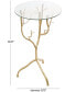 22" Metal Branch with Glass Top Accent Table