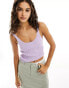 Weekday Meg knitted vest top in purple