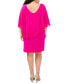 Фото #4 товара Plus Size Embellished Chiffon-Overlay Dress