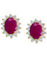 EFFY® Ruby (2-7/8 ct. t.w.) & Diamond (3/8 ct. t.w.) Halo Stud Earrings in 14k Gold