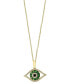 ფოტო #4 პროდუქტის EFFY® Tsavorite (1/5 ct. t.w.) & Diamond (1/8 ct. t.w.) Evil Eye 18" Pendant Necklace in 14k Gold