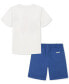 Little Boys Painted Logo Short Sleeve Tee and Twill Shorts