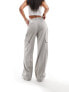 Фото #8 товара Object tailored cargo trousers in grey melange