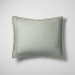 Фото #3 товара King Textured Chambray Cotton Pillow Sham Sage Green - Casaluna
