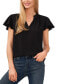 Фото #1 товара Women's Short Ruffled Sleeve Solid V-Neck Blouse