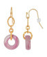 Gold Tone Pink Link Drop Earring