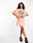 Фото #6 товара ASOS DESIGN oversized t-shirt mini dress with festival graphic in pink