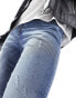 Фото #5 товара ASOS DESIGN skinny jeans with abrasions in mid wash blue