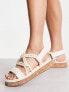 Фото #1 товара Public Desire Miami quilted rope flatform sandals in cream