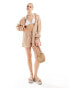 Фото #2 товара Esmee stripe beach short co-ord in beige and white