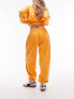 Фото #8 товара Topshop co-ord nyc project puff printed vintage wash oversized jogger in orange