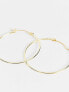 Фото #4 товара Серьги pieces - эксклюзивные, большие круглые с золотым покрытием 18-каратная