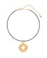 ფოტო #1 პროდუქტის Statement 18k Gold Plated Hammered Circle Cord Necklace