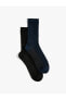 2'li Soket Çorap Seti Dokulu Çok Renkli
