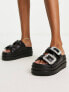 Фото #5 товара Public Desire Lozzy embellished flatforms in black pu