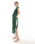 Фото #2 товара Nobody's Child Dakota knit detail midi dress in green