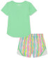 ფოტო #2 პროდუქტის Toddler & Little Girls Logo T-Shirt & Printed Shorts, 2 Piece Set