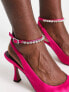 ASOS DESIGN Salvatore embellished mid heeled shoes in pink