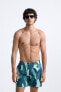 Long abstract print swimming trunks