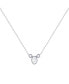 Oval Cut Natural Diamond 14K White Gold Birthstone Necklace