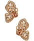 ფოტო #1 პროდუქტის Gold-Tone Crystal & Imitation Pearl Butterfly Stud Earrings