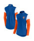 ფოტო #1 პროდუქტის Women's Royal and Orange New York Mets Authentic Fleece Quarter-Zip Jacket