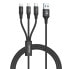 Фото #5 товара Универсальный кабель USB-MicroUSB/USB-C/Lightning Unitek C14049BK Чёрный 1,2 m