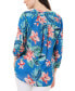 ფოტო #2 პროდუქტის Women's Printed Kelly V-Neck Blouse