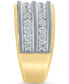 Фото #3 товара Men's Diamond Double Row Band (1-1/2 ct. t.w.) in 10k Two-Tone Gold