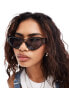 Фото #4 товара Monki cat eye oval acetate sunglasses in grey