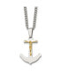 Фото #1 товара Chisel 14k Gold Crucifix Anchor Pendant Curb Chain Necklace