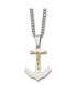 14k Gold Crucifix Anchor Pendant Curb Chain Necklace