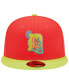 Фото #2 товара Men's Red and Neon Green Detroit Tigers 1968 World Series Champions Lava Highlighter Combo 59FIFTY Fitted Hat