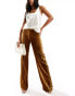 Фото #2 товара Mango flared lurex trouser in brown