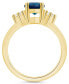 ფოტო #3 პროდუქტის London Blue Topaz and Diamond Ring (2-1/2 ct.t.w and 1/10 ct.t.w) 14K Yellow Gold