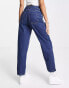 Фото #3 товара New Look mid rise mom jeans in dark blue