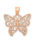ფოტო #1 პროდუქტის Filigree Butterfly Pendant in 14k Rose Gold