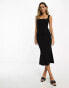 Фото #1 товара ASOS DESIGN square neck softline midi dress in black