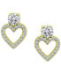 ფოტო #1 პროდუქტის Cubic Zirconia Heart Stud Earrings in Sterling Silver, Created for Macy's (Also available in 18k gold-plated sterling silver)