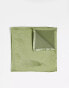 Six Stories satin pocket square in moss green