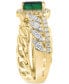 ფოტო #4 პროდუქტის EFFY® Emerald (7/8 ct. t.w.) & Diamond (5/8 ct. t.w.) Multirow Statement Ring in 14k Gold