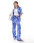 Фото #1 товара Iisla & Bird resort printed beach trouser co-ord in blue