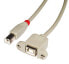 Lindy 31801 - 1 m - USB B - USB B - USB 2.0 - Male/Female - Grey