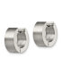 ფოტო #3 პროდუქტის Stainless Steel Brushed Round Hinged Hoop Earrings