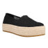 Фото #2 товара TOMS Valencia Floral Crochet Slip On Platform Espadrille Womens Black Flats Cas